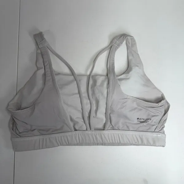 Athleta L Sports Bra Exhale A-C White Low Impact Support Soft Yoga Active 486376 - Image 7