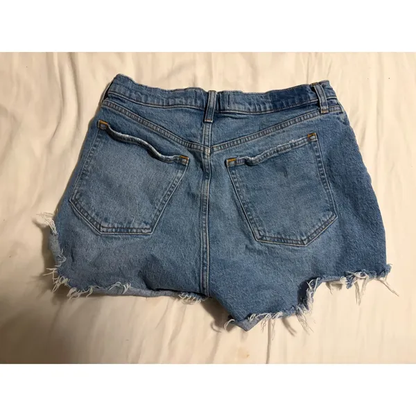 Abercrombie & Fitch Mom Short Curve Love Distressed Blue High Rise 31 12 - Image 5