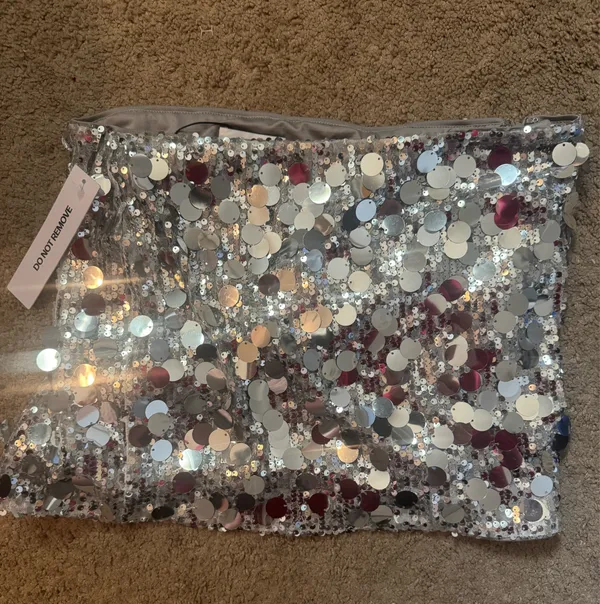 Princess Polly Riego mini skirt silver - Image 3
