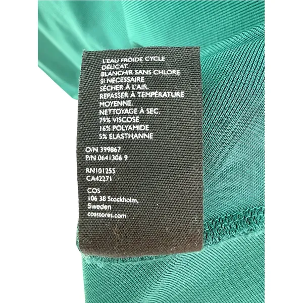 COS Minimalist Forest Green Maxi Skirt Column Longline Quiet Luxury Office S - Image 4