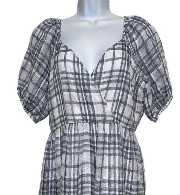 Madewell Puff-Sleeve Faux-Wrap Tiered Maxi Dress size‎ 6 - Image 5