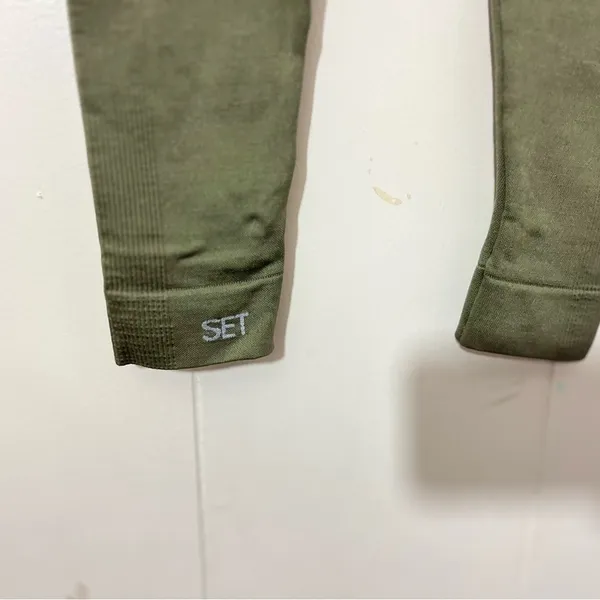 SET Active Sculptflex Seamless Leggings Olive Green High Rise Womens XS - Image 5