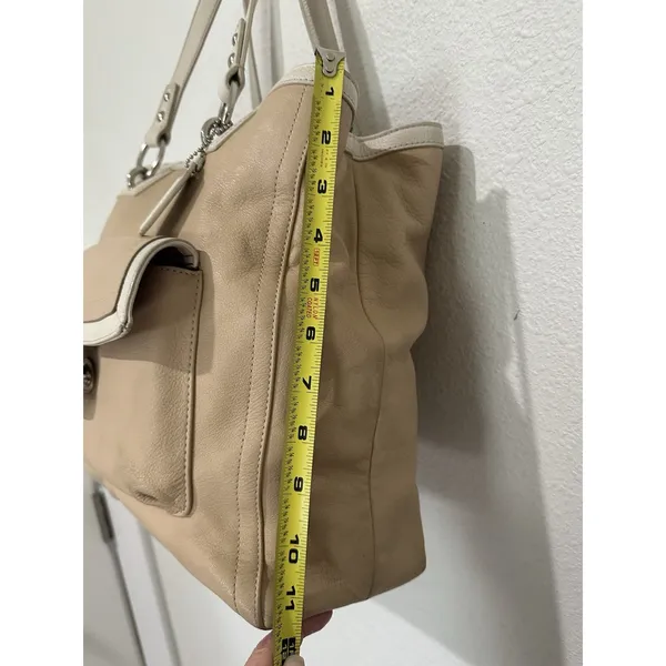 Coach Penelope Beige Tan Leather Tote Shoulder Bag F19264 Y2K - Image 12