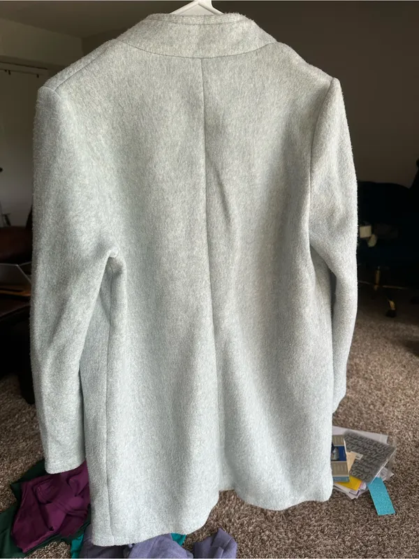 VERO MODA Wool-Blend Light Blue Gray Women's Coat - Image 7