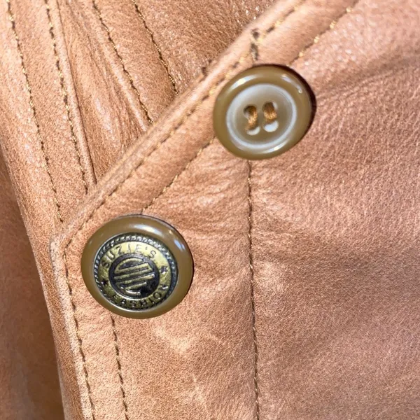 Vintage American Style Brown Leather Belted Trench Coat Mountain life old money - Image 14