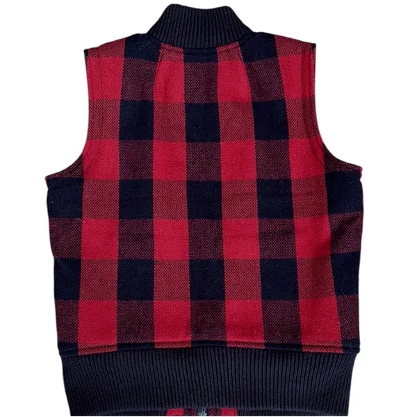 EUC Madewell Buffalo Plaid Sherpa Lined Zip Front Vest Size XS - Image 4