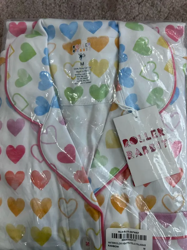 Roller Rabbit Watercolor Rainbow Heart Polo Pajamas - Image 8