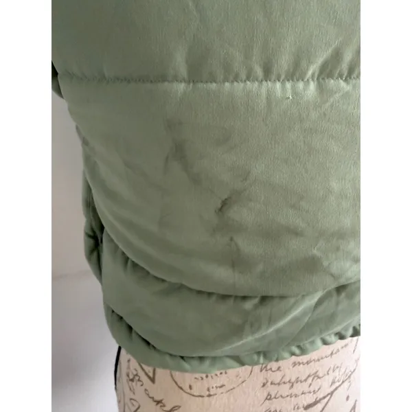 For Love‎ & Lemons Sage Green Cropped Puffer Vest XS Funnel Neck Quilted Padded - Image 5