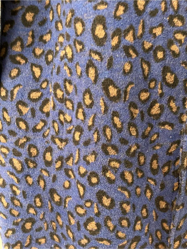Adyson Parker Blue Leopard Print Pea Coat cheetah size large jacket - Image 4