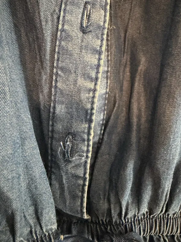 Chambray Long Sleeve Button Down Romper - Image 3