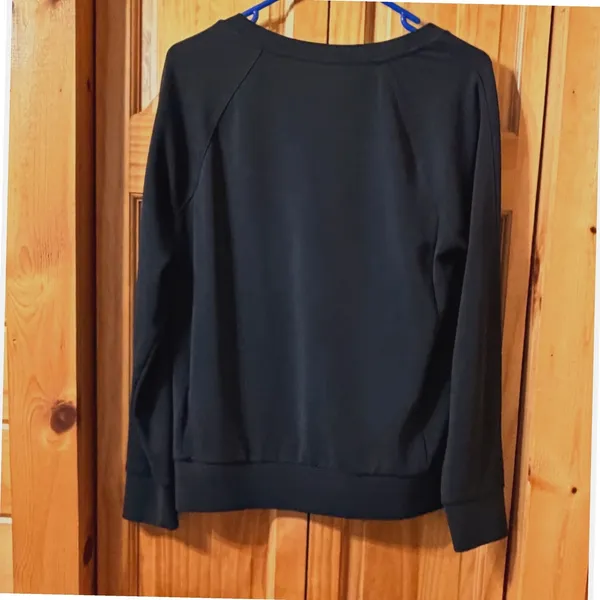 Athleta Seasoft Scoop Neck Sweatshirt Women's Small Black Pullover Modal Blend - Image 4