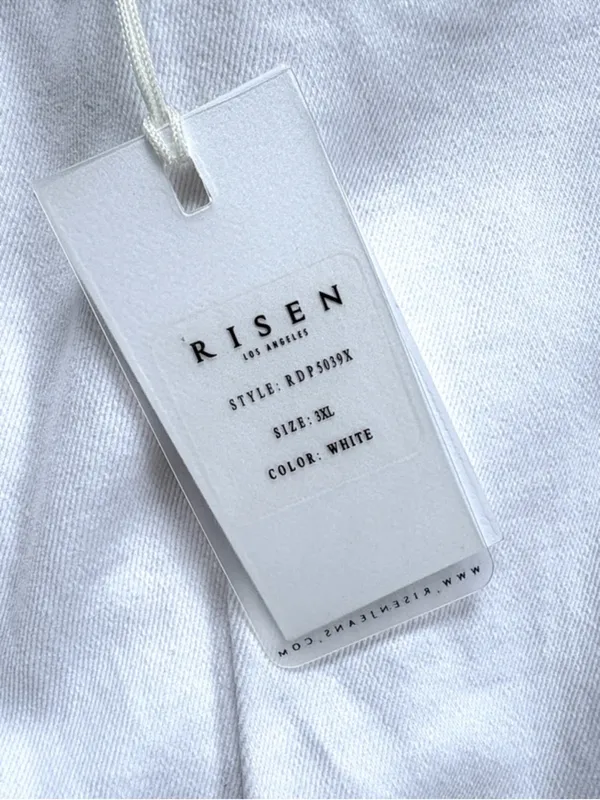 NWT Risen Jeans High Rise Distressed Wide Leg Dad Jeans White Size 3X - Image 4