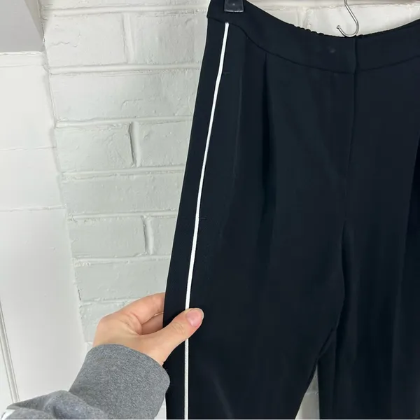 Topshop Black Stripe Trouser Pants Size 2 - Image 8