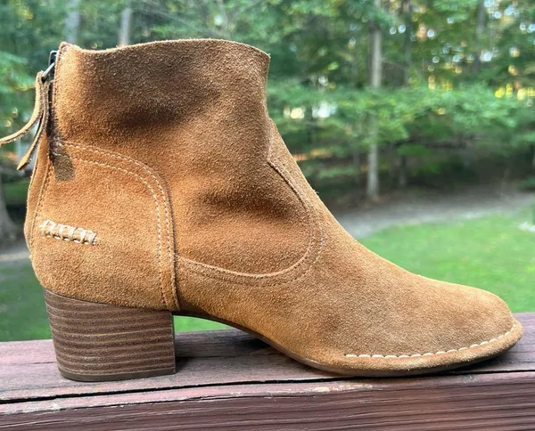 UGG Women's Bandara Suede Ankle Brown Zip Block Heel Boots/Bootie/Shoes|Size:9.5 - Image 5