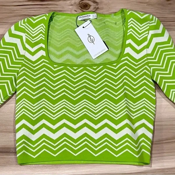 NEW Stradivarius Square Neck Long Sleeve Women’s Small - Image 2