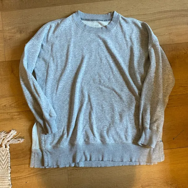 Aerie size extra small grey pullover fleece sweatshirt comfy athlesiure - Image 3
