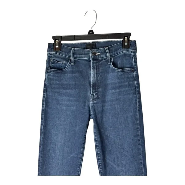 Mother Jeans Women 26 Blue Denim‎ Night Tripper The Insider Crop Fray Streetwear - Image 4