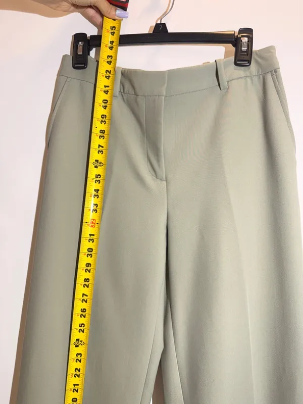 ZARA Mint Green Straight Fit Tailored Trousers Pants Front Pockets Size S - Image 5