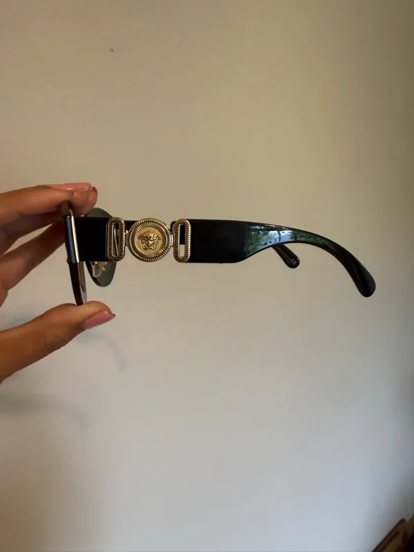 Versace | Cateye Black Sunglasses with Gold Medusa Accents | E04 - Image 4