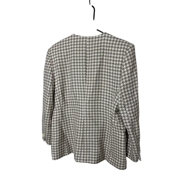 Vintage‎ Prophecy Womens Wool Blazer Houndstooth Button Front Jacket Size 12 Brown - Image 8