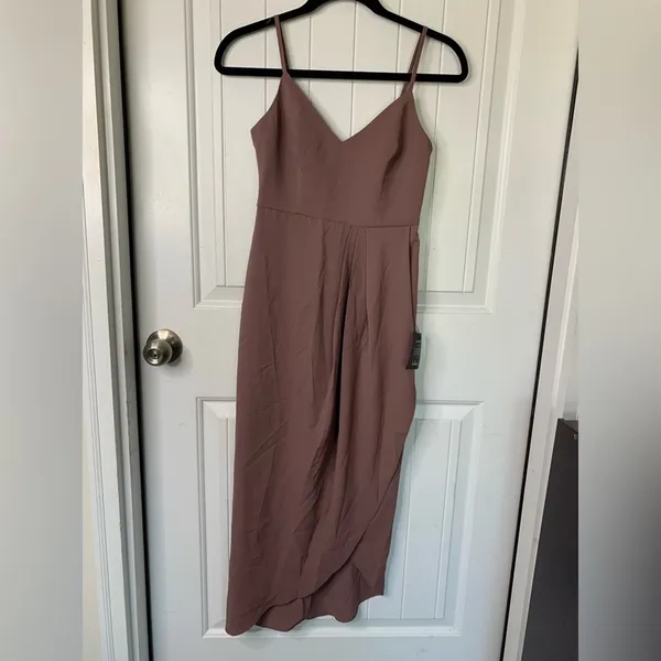 Lulu's box H mauve Reinette midi dress size XS party wedding‎ guest minimalist - Image 2