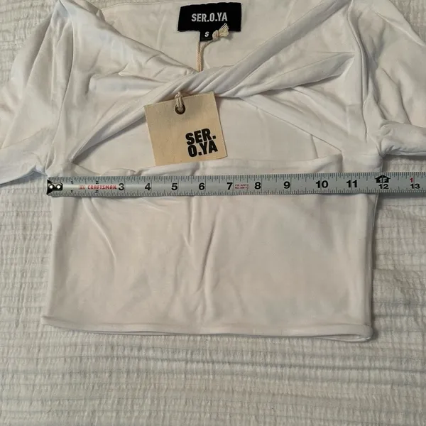 SER.O.YA Ellis Top - NWT - Size S - White Off Shoulder Crop Top - Image 10