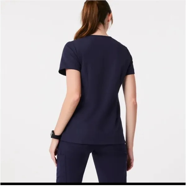 Figs Women's Navy Scrub Set Catarina Top w/ Zamora Jogger Pants Navy - Image 2