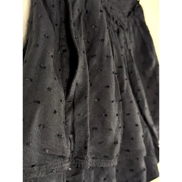 Hollister Black Smocked Skirty Shorts Small Swiss Dot Flowy Coquette Boho Pocket - Image 8