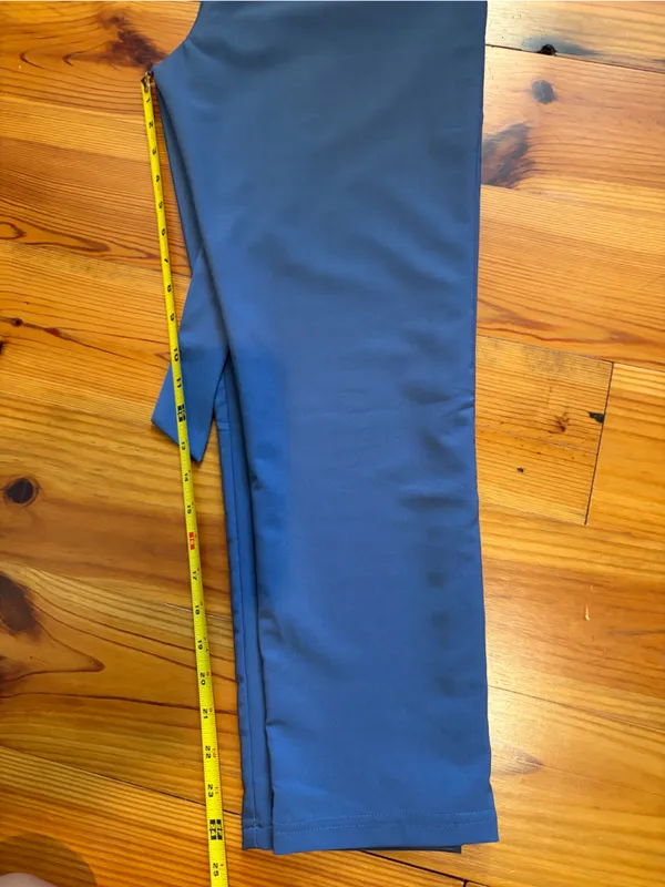 Grace Karin Slate Blue Paperbag Waist Straight-Leg Pants Size S - Image 7