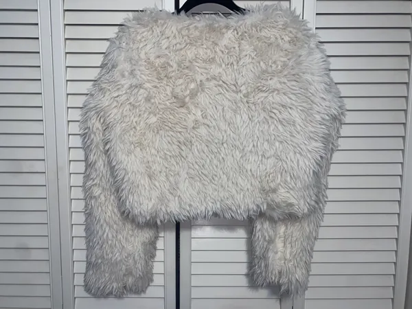 SheIn White Fur Coat - Image 3