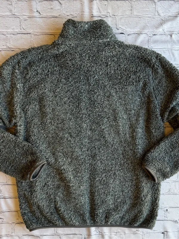 Uniqlo Fuzzy Fleece Full Zip Jacket Green Grey Mens Large Fall Outdoor Hiking - Image 10