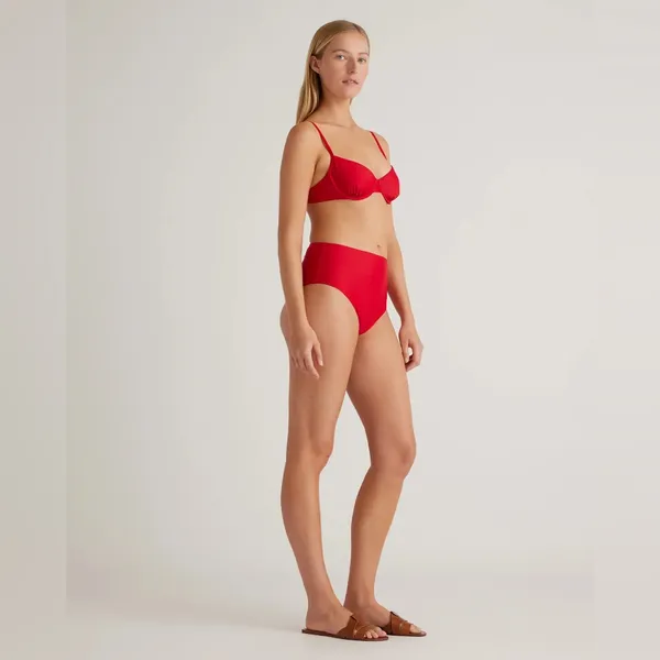 NWT Quince Italian High Rise Cherry Red Bikini Bottom Swimwear Sz L 🍒 sold out - Image 6