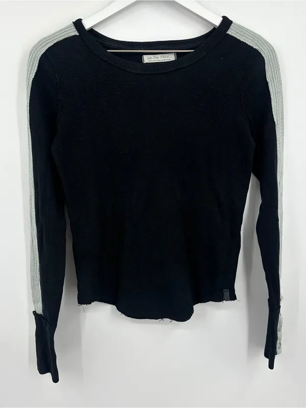 We The Free Tasha Black Thermal Long Sleeve Shirt Size Small Boho - Image 7
