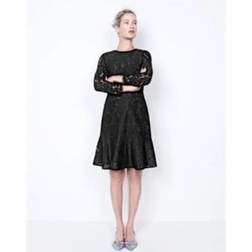 J.Crew Womens Black Floral Lace Long Sleeve Fit and Flare Dress Size 00 - Image 2