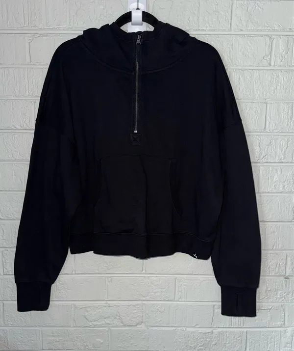NWT JOYLAB M women’s French Terry 1/2 Zip Hooded Pullover Sweatshirt Sz M✨ - Image 2