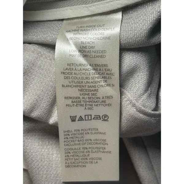 Maeve Anthropologie NWT Metallic Cropped Pants Size‎ Medium Silver Relaxed Fit - Image 9