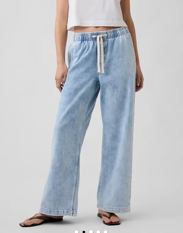 Gap high-rise wide leg tie jeans - Image 2