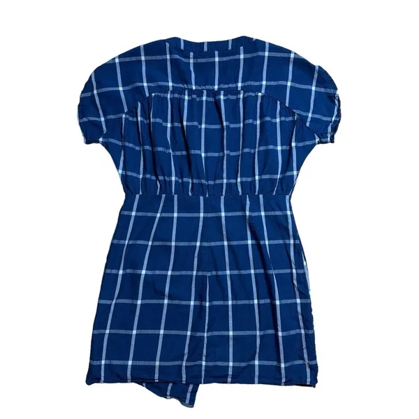 Zara trf Dark Blue Windowpane Cotton Mini Dress Women’s US M - Image 9