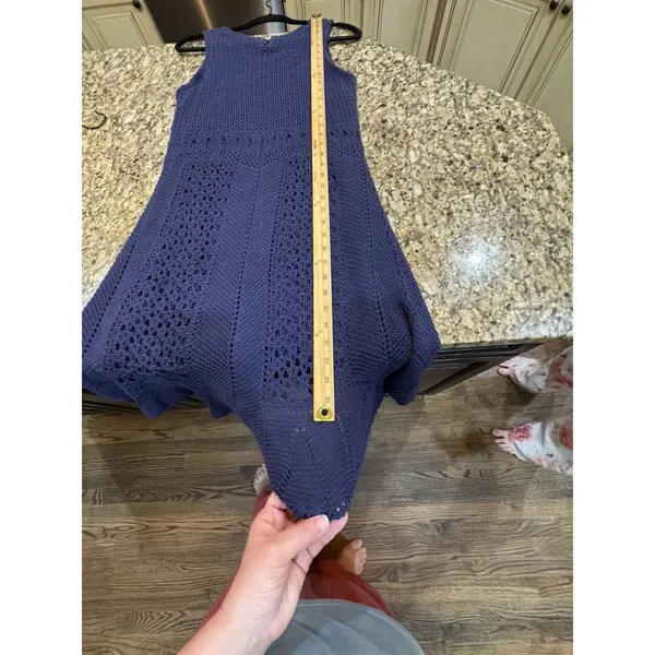 Lilly Pulitzer Molly Navy Harbor Crochet Sleeveless Sweater Dress Size Large - Image 10