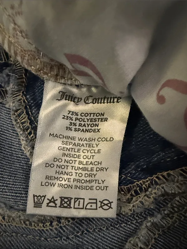 Juicy Couture 2 of Hearts Venice Jeans 00/23 Y2K Heart Pockets McBling $110 - Image 12