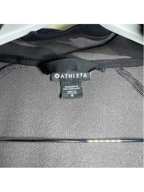 Athleta Camo Zip-Up Hoodie Sweatshirt Size S Grey Black - Image 2