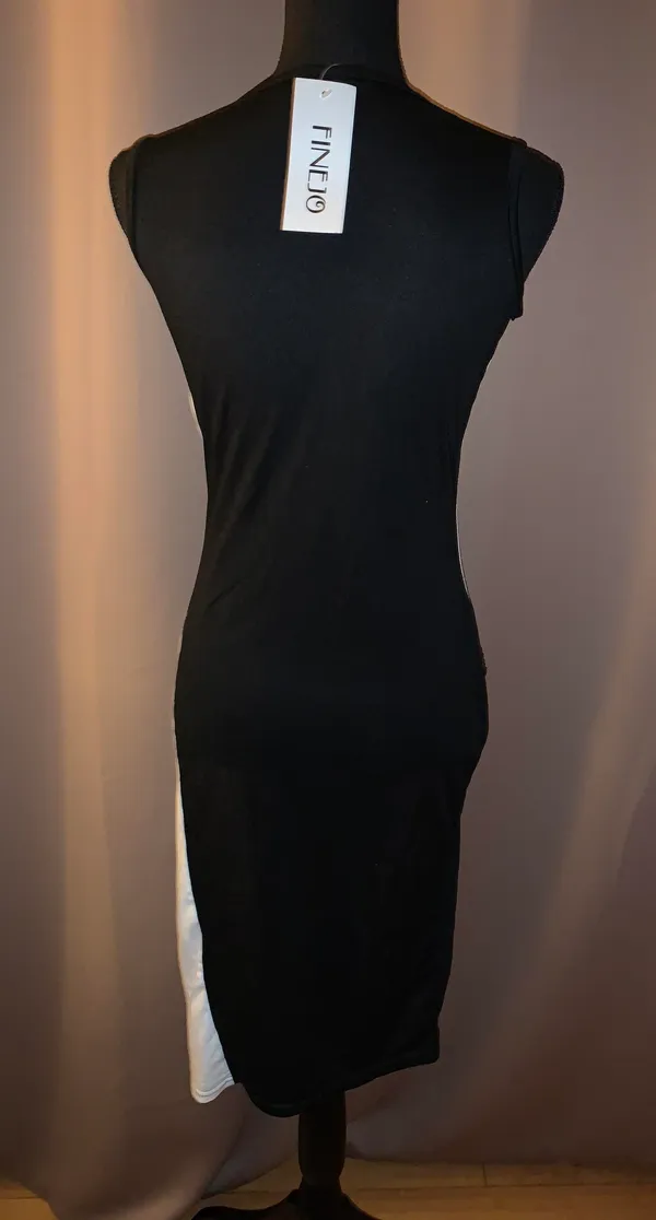 Finejo Two Tone Short Sleeve Bodycon Dress - Image 3