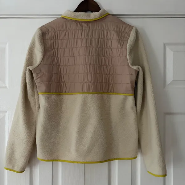 Faherty Sherpa Cobble Hill Quarter Zip Pullover Cream Small EUC‎ - Image 3