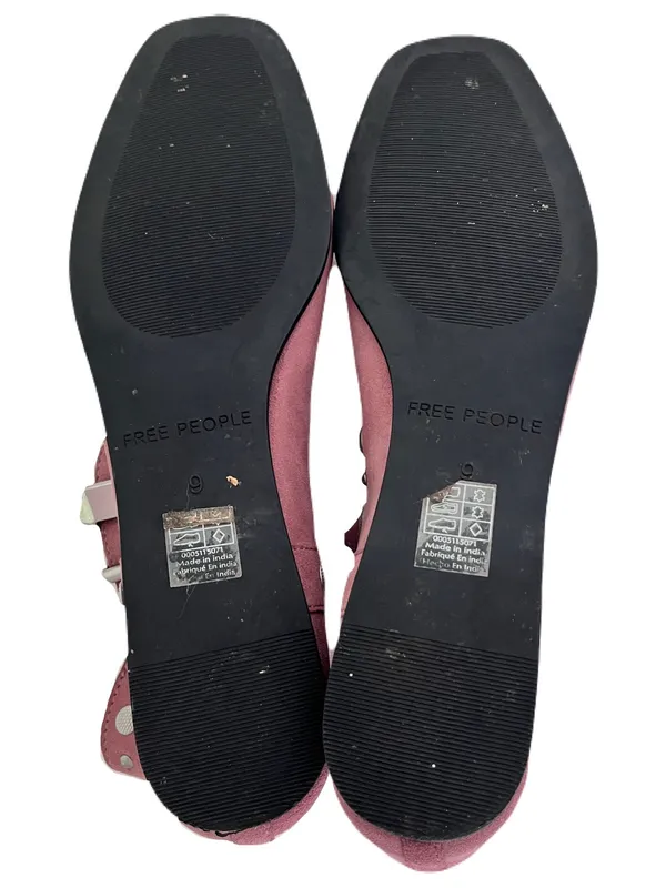 Free People Mauve Suede ‘Mystic’ Mary Jane Ankle Strap Studded Flats, Size 9 - Image 12