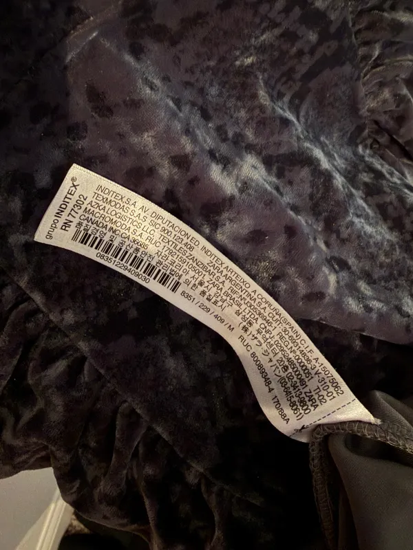 ZARA Crushed Velvet Mini Dress Medium - Image 7