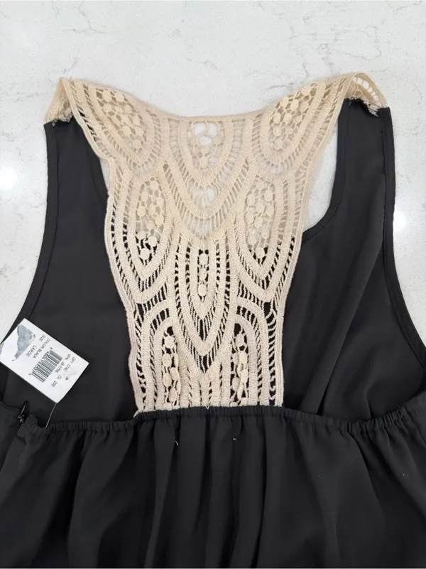 Liberty Love Black Jumpsuit with Cream Crochet Back - Image 8