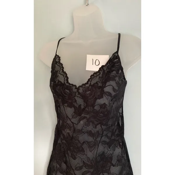 Vintage Victoria's Secret Lace Slip Black Medium - Image 7
