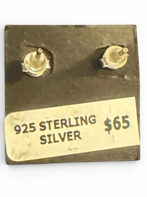 Sterling Silver 925 Rope Edge Stud Earrings - Image 2