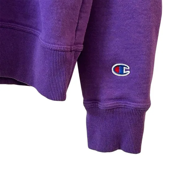 Champion Women's Large‎ Purple Crewneck Sweatshirt Spell Out Logo - Image 4