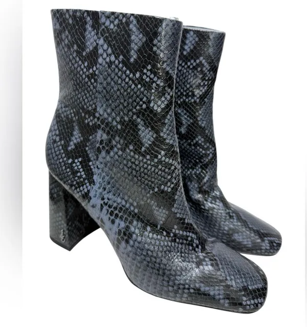 Sam Edelman Codie Bootie in Marina Blue Snakeskin Sz 9 - Image 3